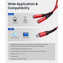 Jsaux USB C Mikrofon Adaptörü USB C - Çift 3.5mm Jack Aux Kulaklık Jakı Y Splitter Mic Ses Adaptörü, Samsung Galaxy S21/S20 ,huawei P40/P30 PRO/P20,ONEPLUS 7 Uyumlu CM0012