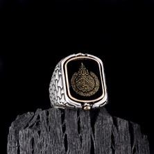 Tesbih Sepetim Ayetel Kursi Esma-Ül Hüsna Yazılı Çift Taraflı 925 Ayar Gümüş Yüzük