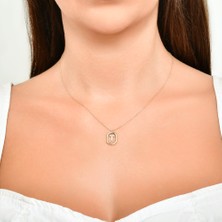Assos Taşlı Altın T Harf Kolye