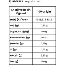 Saledo Glutensiz Yeşil Muz Unu 300 gr Katkısız, Doğal, Vegan