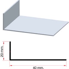 Kamataş Alüminyum Köşebent L Profil 40*20 Antrasit  200 Cm.