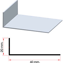 Kamataş Alüminyum Köşebent L Profil 40*20 Naturel  100 Cm.