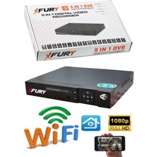 FURY 6 Kameralı 5mp Lens 1080p 2mp Color Görüntü 8 Warm Led Gece Görüş FullHd Güvenlik Kamera 5520W 500GB