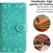 Yihang Boutique Oppo A38 4G/A18 4g ile Uyumlu Sunflower Kabartmalı Pu Deri Cüzdan Kılıf Kart Yuvaları ve Kickstand ile Çevirmeli Koruyucu Telefon Kapağı (Yurt Dışından)