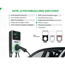 Autel 22-C Kablolu 22kW Araç Şarj İstasyonu