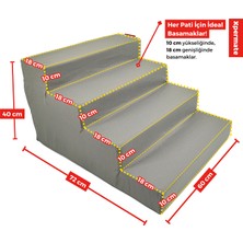 Xpermate Evcil Hayvan Merdiveni - Kedi Merdiveni - Köpek Merdiveni , 4 Basamaklı, Fermuarlı Antrasit