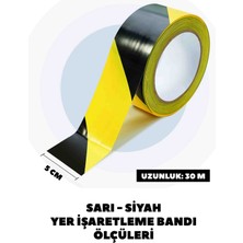 Mutluluk Burada Sarı Siyah Yer Işaretleme Bandı Yapışkanlı Şerit Bant Ikaz Bandı Çizgili Bant