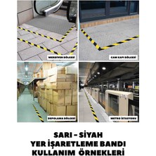 Mutluluk Burada Sarı Siyah Yer Işaretleme Bandı Yapışkanlı Şerit Bant Ikaz Bandı Çizgili Bant