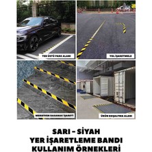 Mutluluk Burada Sarı Siyah Yer Işaretleme Bandı Yapışkanlı Şerit Bant Ikaz Bandı Çizgili Bant