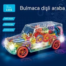 Mushen Yeni Şeffaf Dişli Off-Road Araç Pikap Evrensel Hafif Müzik Simülasyon Çocuk Oyuncak (Yurt Dışından)