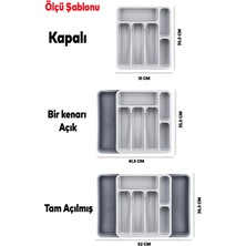 Mutfak Köşesi Çift Taraflı Uzayabilen Pratik Çekmece Içi Kaşıklık  Organizer