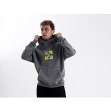 Pull The Hood Unisex Oversize Eskitme Four Kapüşonlu Sweatshirt