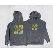 Pull The Hood Unisex Oversize Eskitme Four Kapüşonlu Sweatshirt