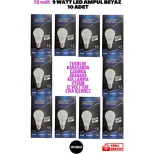 Proich 12 Volt 9 Watt LED Ampul Beyaz 10 Adet