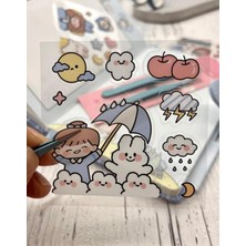 Kağıt Gemi Dükkan 2’li Sticker Cımbızı Seti Düz ve Eğri Uçlu Mavi çıkartma washi Bant Sticker Bullet Journal