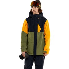 Volcom Sarı Erkek Kapüşon Yaka Gore-Tex Desenli Kayak Montu