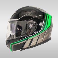 Mts M-966 Motosiklet Kaskı Green Graphic
