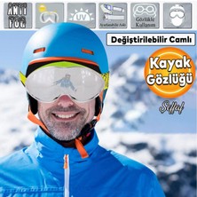 Badem10 Bellasimo Kayak Gözlüğü Değiştirebilir Camlı Antifog Güneş Kar Gözlük Şeffaf Snowboard Glasses Gözlük