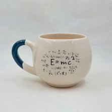 Mor Mürekkep Işlem Baskılı Mavi Kulplu Balon Kupa