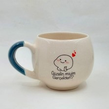 Mor Mürekkep Güzelin Miyim Gerçekten Baskılı Balon Kupa