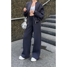 Neşeli Butik Kadın Kışlık Alt Üst Eşofman Takımı NB0022 - Antrasit