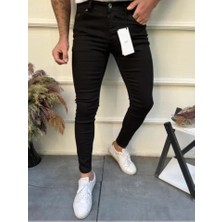 Lina Trend Erkek Siyah Slim Fit Likralı Erkek Kot Pantolon