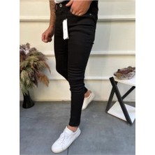 Lina Trend Erkek Siyah Slim Fit Likralı Erkek Kot Pantolon