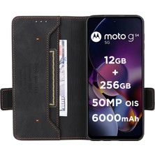 Xshop Motorola Moto G54 5g Pu Deri Deri Donanım Dekor Kapağı (Yurt Dışından)