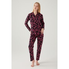 Barbie Kadın Siyah Gömlek Pijama Takımı