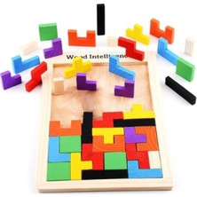 Les Doyen Montessori Ahşap Tetris & Blok Puzzle Zeka Oyuncağı Seti