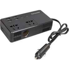 Ayt Powermaster CZ02 12V-24V 12-24 Volt 200 Watt 4 USB + Type-C Girişli Araç Power Inverter