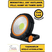 Svein Taşınabilir Cep Boy Pilli Mıknatıslı Katlanır Ayaklı Kamp Bahçe Ev Için Mini Cob Projektör LED Işık