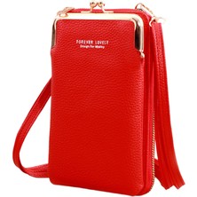 Baoblaze Ayarlanabilir Askılı Crossbody Telefon Çantası Küçük Crossbody Cep Telefonu Çantası Kırmızı (Yurt Dışından)