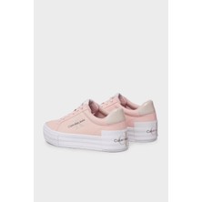 Calvin Klein Logolu Flatform Deri Sneaker Ayakkabı YW0YW012940J2 Bayan Ayakkabı YW0YW01294 0j2