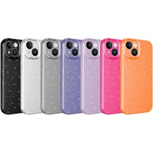 Case Street Apple iPhone 15 Plus Kılıf Koton Simli Silikon Arka Kapak Kamera Korumalı Siyah