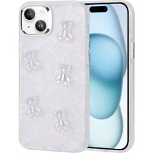 Case Street Apple iPhone 15 Plus Kılıf Figürler Kabartma Eralli Parlak Silikon Siyah