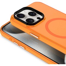 Case Street Apple iPhone 15 Pro Max Kılıf C-Pro Flex Tuşlu Magsafeli Arkası Buzlu Transparan Renksiz