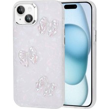 Case Street Apple iPhone 15 Plus Kılıf Figürler Kabartma Eralli Parlak Silikon Lacivert