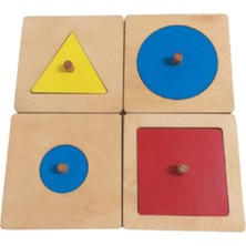 Montessori Gemisi Tekli Şekil Plakaları - 4'lü Set