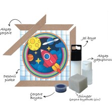 Playever Sihirli Jel Boyama Sanat Seti - Uzay (Ahşap çerçeveli)