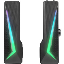 Mikado MD-S157 2.0 10W Rgb Ledli Oyuncu Siyah USB Soundbar 2.0 Speaker