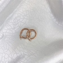 Selens Rose Renk Gümüş Halka Küpe