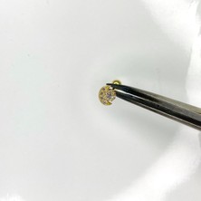 Selens Gümüş Ay Yıldız Tragus Küpesi Gümüş Kıkırdak Küpesi