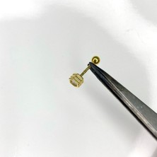 Selens Gümüş Tek Taş Tragus Küpesi Gümüş Kıkırdak Küpesi