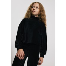 Babokah (Kids Girl) Dik Yaka Kadife Sweatshirt