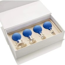 Naturachi Silikon Vakumlu Cam Yüz Masaj Kupası 4'lü Set Mavi Renk