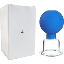 Naturachi Silikon Vakumlu Boyun Bölgesi Kullanım Için Cam Masaj Kupası No:4 Mavi Renk