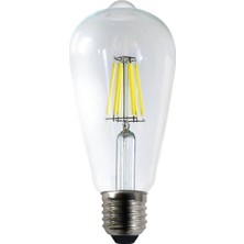 Heka LED Filament Rustik Ampul 6W Gün Işığı - 3 Adet