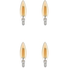 Heka LED Filament Rustik Ampul 6W Gün Işığı - 4 Adet