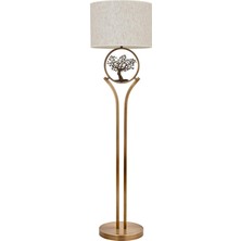 Avonnı  Eskitme Kaplama Lambader E27 Metal Kumaş 45CM